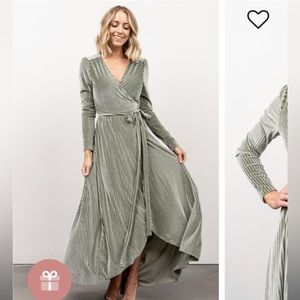 Baltic Born ribbed velvet wrap dress